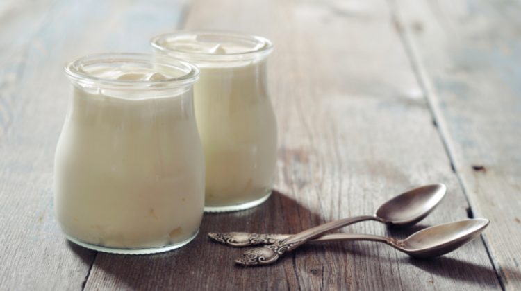 A lovely spread of plain yogurt for fresh eating or for your skin.